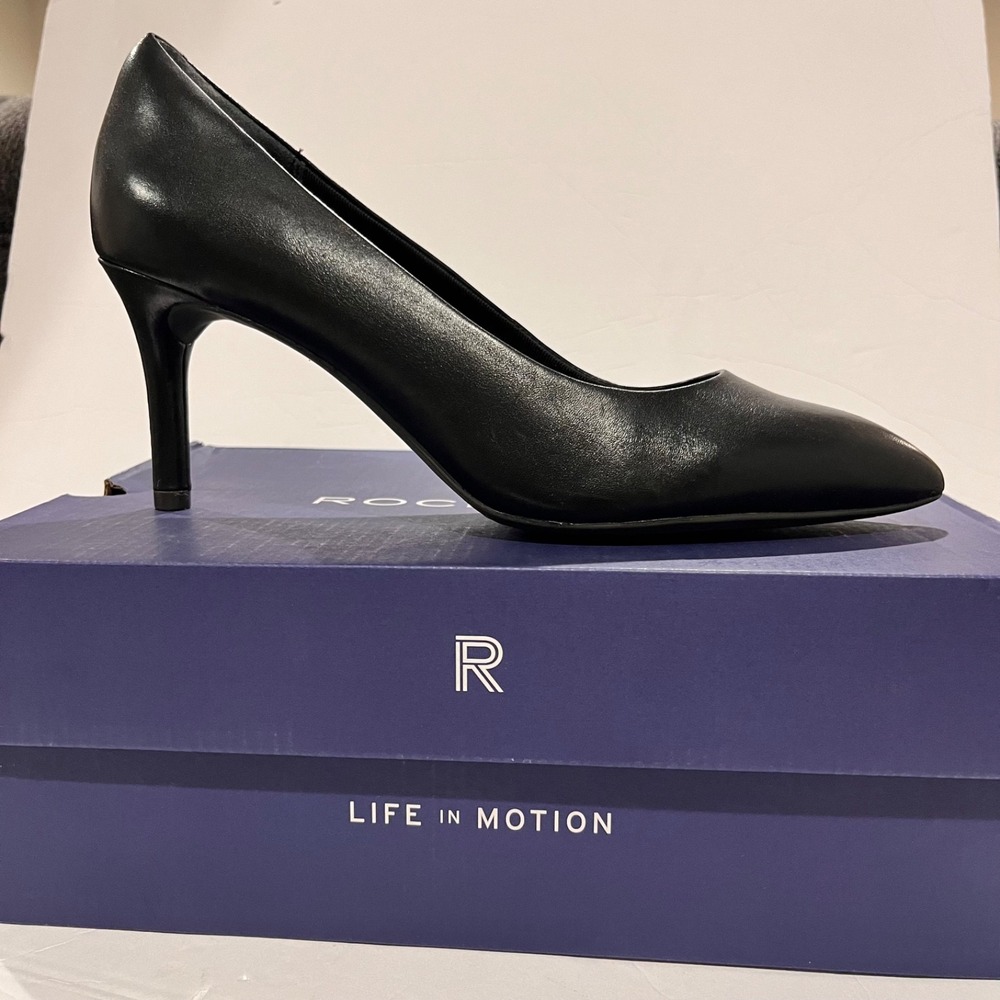 Rockport Womens 9M Dress Pump Heel Leather Juliet Cushioning Business Staple